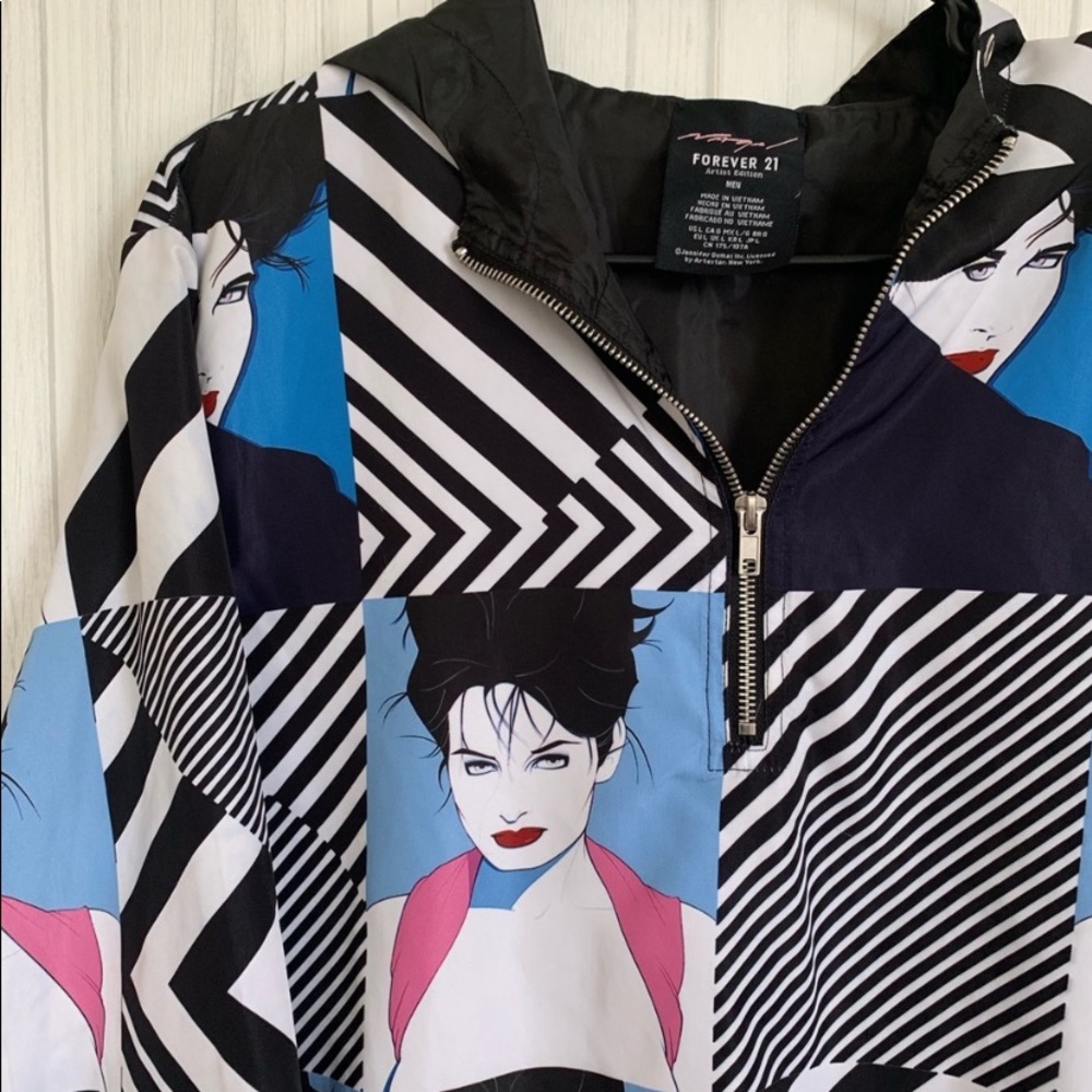 GUCCI LIKE NWT -⭐️FOREVER 21  Patrick Nagel anorak 1980s!!EXTREMELY HARD TO FIND